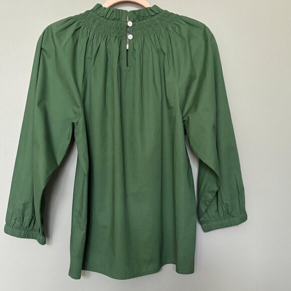 J Crew Smocked Top Emerald Green Size Small Sold Out Online - Picture 3 of 4